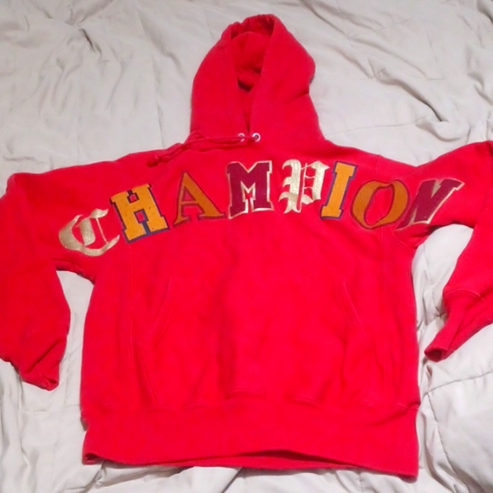 Mens small red champion hoodie